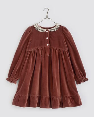 Elvie dress copper velvet - Little Cotton Clothes