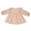 Laura Dress Baby Velvet Print Mustard - Huttelihut