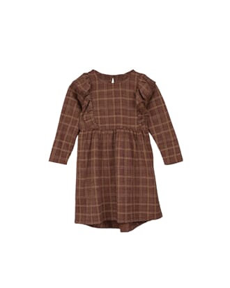 Miro Ls Ruffle Dress chicory coffee - Fliink