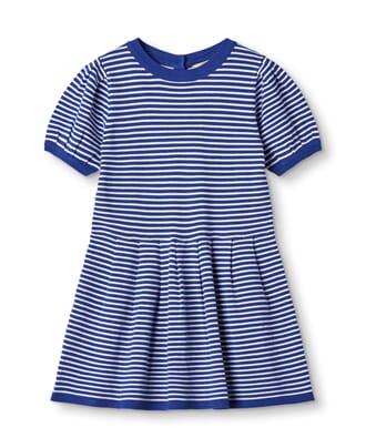 Anchor Stripe Ss Dress mazerine blue  - Fliink