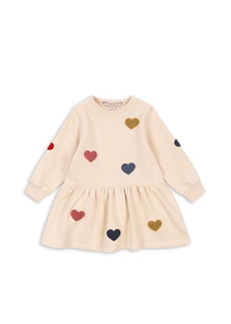 Lou Terry Sweat Dress multi heart - Konges Sløjd