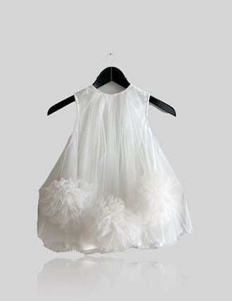 Dolly Rose Tully dress white - Le Petit Tom