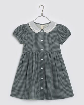 Audrey Dress blue check - Little Cotton Clothes