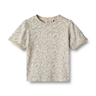 T-Shirt S/S Iris sandshell mini flowers - Wheat