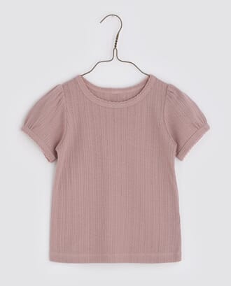 Esther Pointelle Tee Rose - Little Cotton Clothes