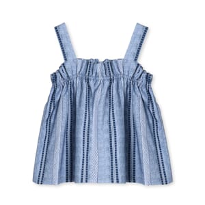 Amie Ruffle Top navy - Fliink