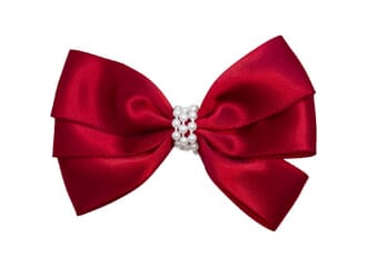 Sløyfe sateng med perler Scarlet Red - Den Lille Prikken