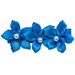 Sløyfe tre blomster Aegan Blue - Den lille prikken