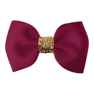 Small bowtie bow wine/gold glitter - Milledeux