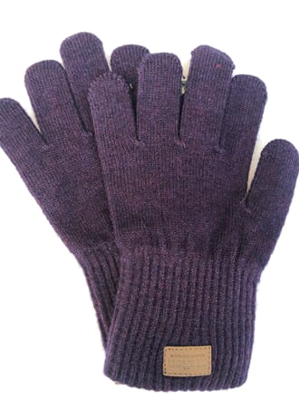 Wool Gloves Aubergine - Melton