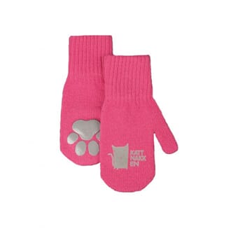 Long magic mittens dark pink - Kattnakken