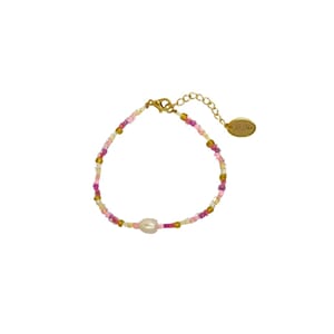 Ella rosa armbånd m/perle barn - Xo Lieben