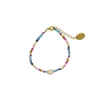 Juni regnbue armbånd m/perle barn - Xo Lieben