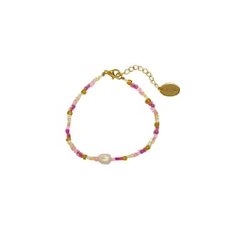Ella rosa armbånd m/perle voksen - Xo Lieben