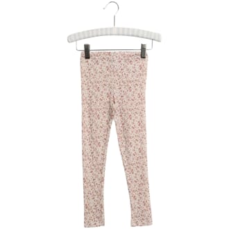 Wool Leggings flowers - Wheat