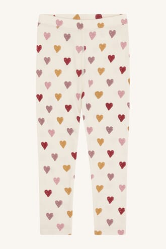 Laki leggings ull/bambus hjerter offwh - Hust & Claire
