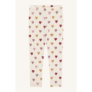 Laki leggings ull/bambus hjerter offwh - Hust & Claire