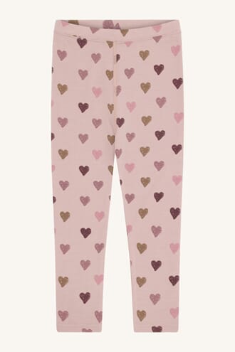 Laki leggings ull/bambus hjerter ad rose - Hust & Claire