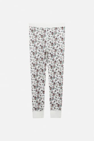Laso Leggings ull/bambus blomster white - Hust & Claire