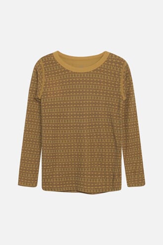 Abba genser ull/bambus jacquard canary - Hust & Claire