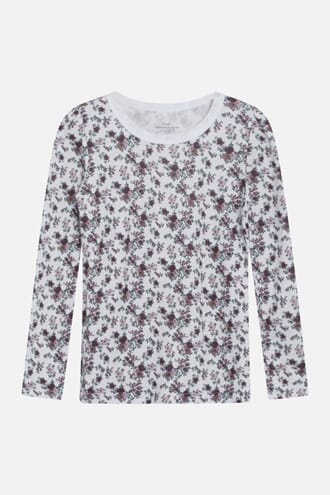 Abbelin genser ull/bambus blomster off white - Hust & Claire