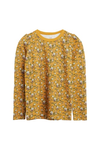 Abbelin genser ull/bambus blomster canary - Hust & Claire