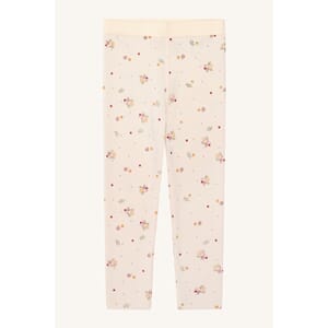 Liro ull-leggings blomster off white - Hust & Claire