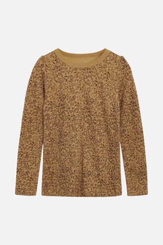 Genser ull/bambus blomster cinnamon - Hust & Claire
