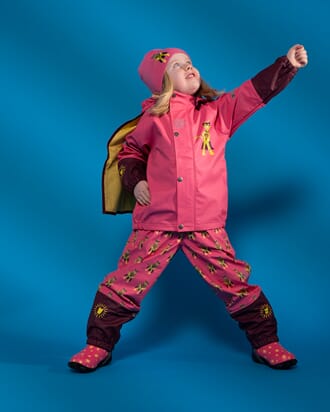 Regnsett Plask Superhelt superrosa - Kattnakken