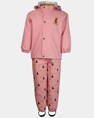 Regnsett Plask rosa krystall - Kattnakken