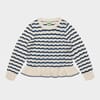 Pointelle Tee ecru/deep indigo - Fub