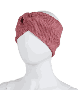 Merino wool Headband bow heather pink - Kivat