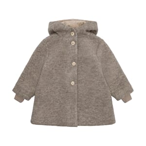 Coat Hood Wool camel melange - Huttelihut