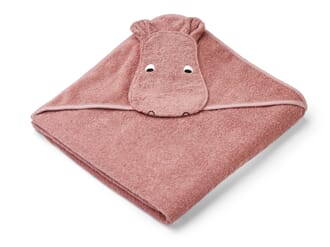 Augusta hooded towel hippo / dusty raspberry  - Liewood