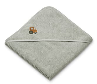 Goya hooded baby towel vehicles dove blue - Liewood