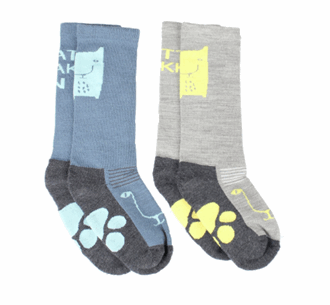 Long wool sock blue - Kattnakken