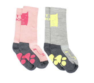 Long wool sock pink - Kattnakken