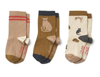 Silas socks 3-pack miauw  - Liewood
