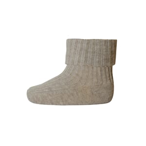 Cotton Rib Baby Socks light brown melange - MP
