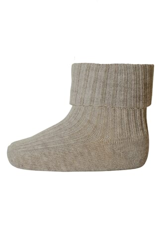 Cotton Rib Baby Socks light brown melange - MP