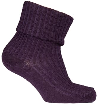 Basic Sock - Wool w/Heavy Rip aubergine - Melton