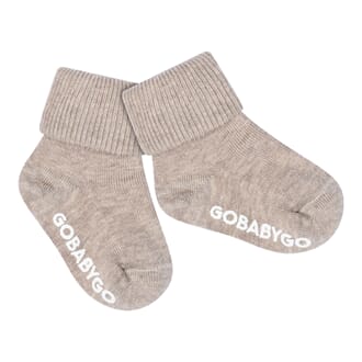 Non Slip Socks Organic Cotton Sand - GoBabyGo