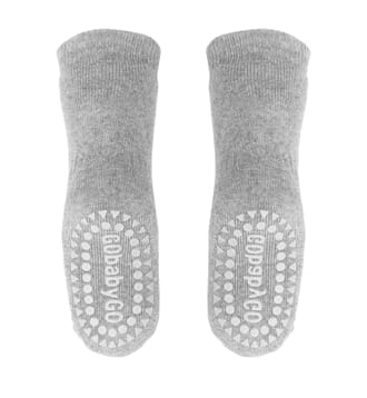 Non slip socks Grey Melange - GoBabyGo