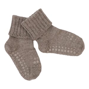 Non slip socks alpaca walnut - GobabyGo