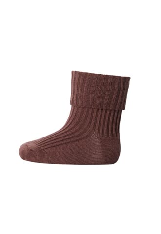 Ankle Wool Rib Turn Down sienna brown - MP