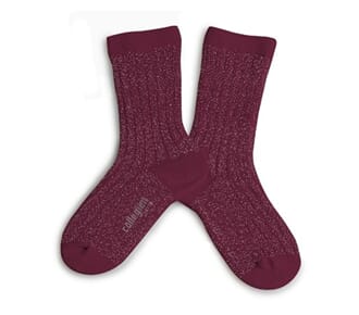 Ankelsokker lurex marsala - Collegien