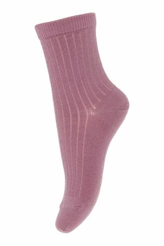 Wool Rib Socks soft mauve - MP