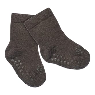 Non Slip Socks Terry Cotton Chocolate - GoBabyGo