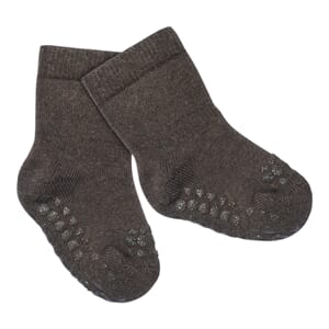 Non Slip Socks Terry Cotton Chocolate - GoBabyGo