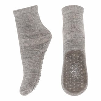Anti-slip socks wool light brown - MP